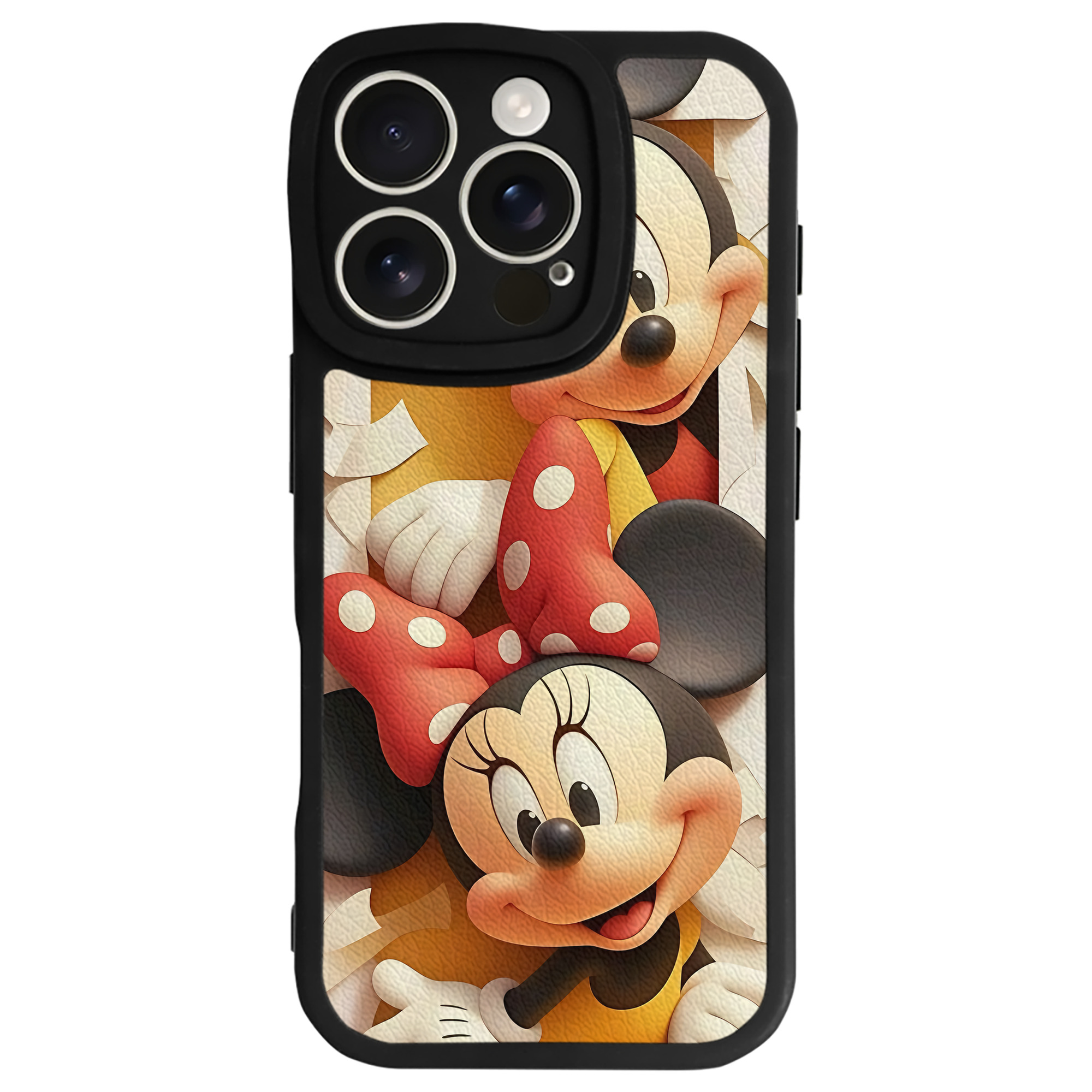 （画像用） ミッキーマウス Mickey Mouse 【iPhone 16シリーズ対応】シリコンスマホケース（レザー調） 材質：シリコン